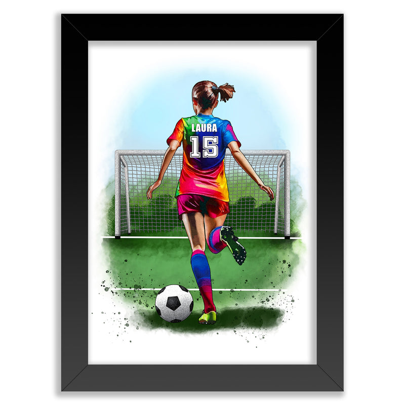 Personalised Girl Football Player | Girls Football Gifts | Football Gift For Girls | Womens Football