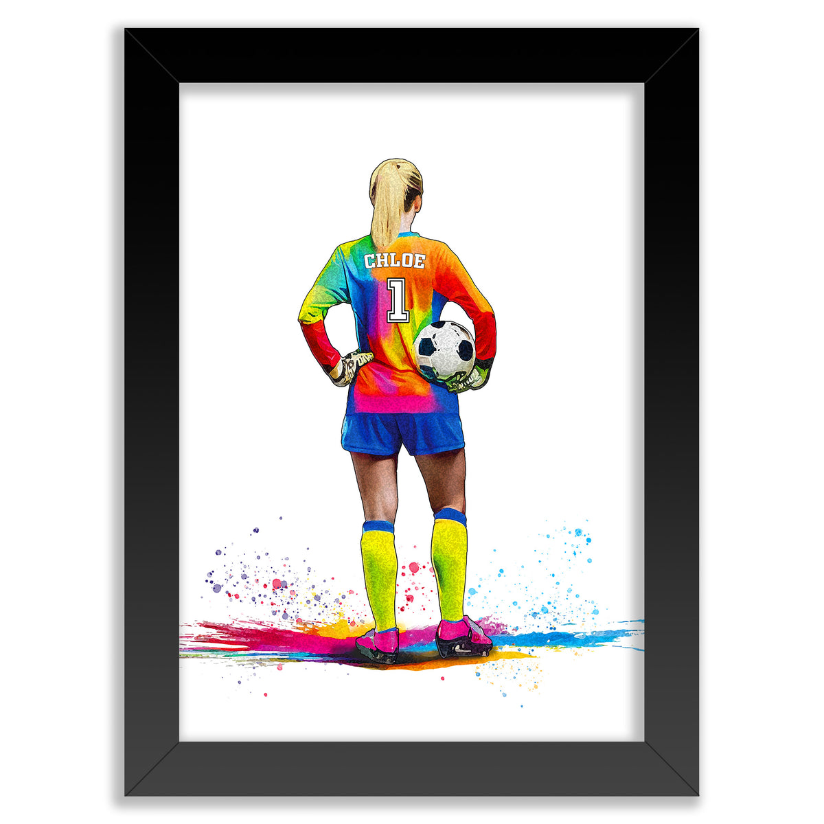 Personalised Girl Goalkeeper Gift | Football Gifts for Girls | Girl Football Poster | Football Fan Wall Art | Christmas Gift