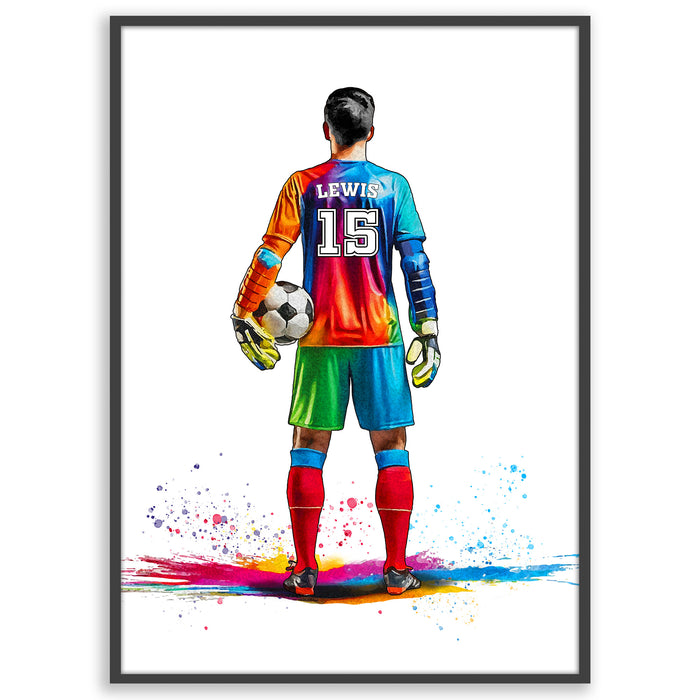 Personalised Goalkeeper Gift | Football Gifts for Boys | Boy Football Poster | Football Wall Art