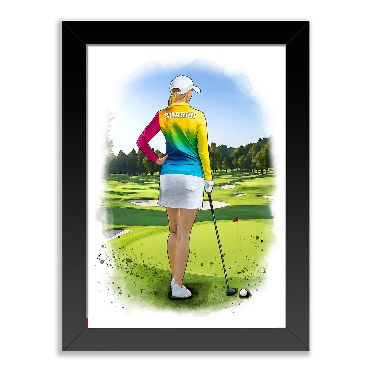 Personalised Womens Golf Wall Art Print