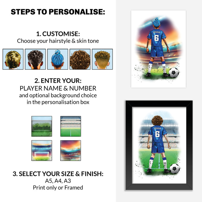 Personalised Chelsea Gift | Chelsea Football Gifts for Boys | Chelsea Football Poster | Chelsea Football Wall Art | Christmas Gift