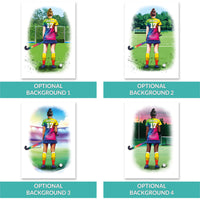 Personalised Girl Field Hockey Player | Girls Hockey Gifts | Hockey Gift For Girls | Womens Field Hockey - Art by Toor