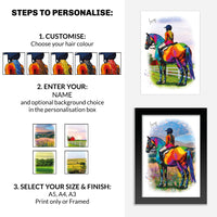 Personalised Horse Riding Gifts for Girls | Equestrian Gifts for Girls | Horse Gifts | Horse Gifts for Women | Horse Riding Poster - Art by Toor