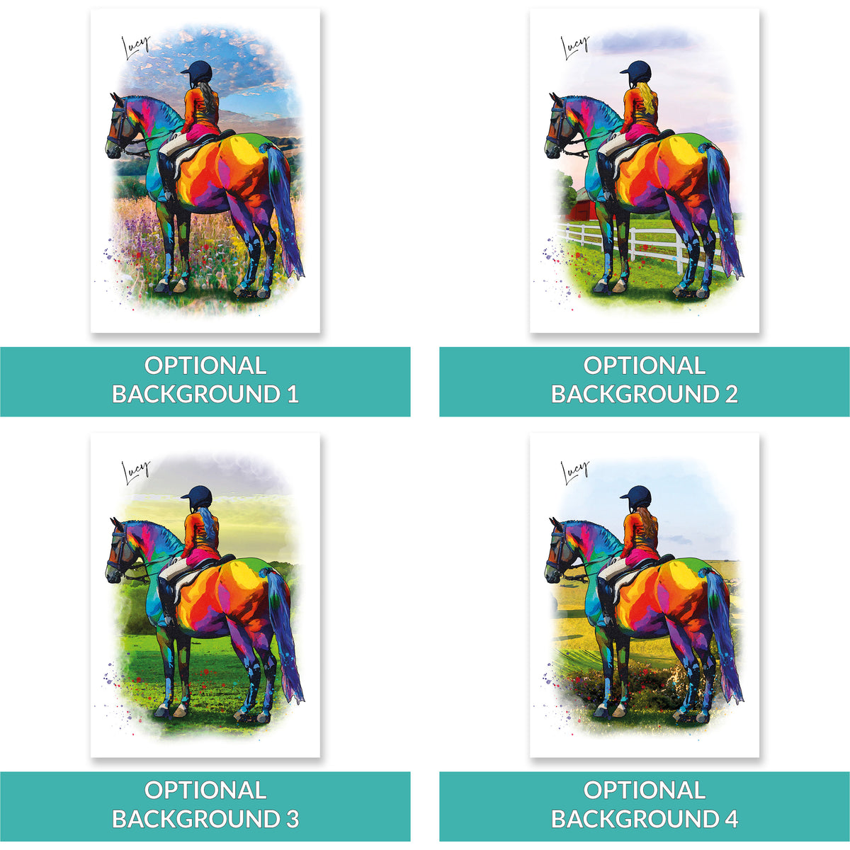 Personalised Horse Riding Gifts for Girls | Equestrian Gifts for Girls | Horse Gifts | Horse Gifts for Women | Horse Riding Poster - Art by Toor