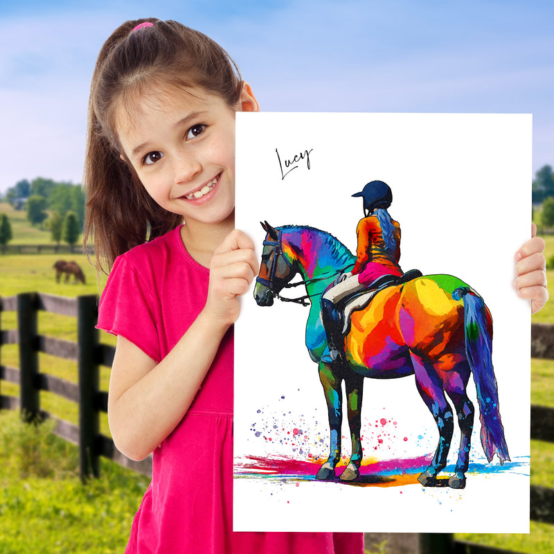 Personalised Horse Riding Gifts for Girls | Equestrian Gifts for Girls | Horse Gifts | Horse Gifts for Women | Girls Bedroom Prints