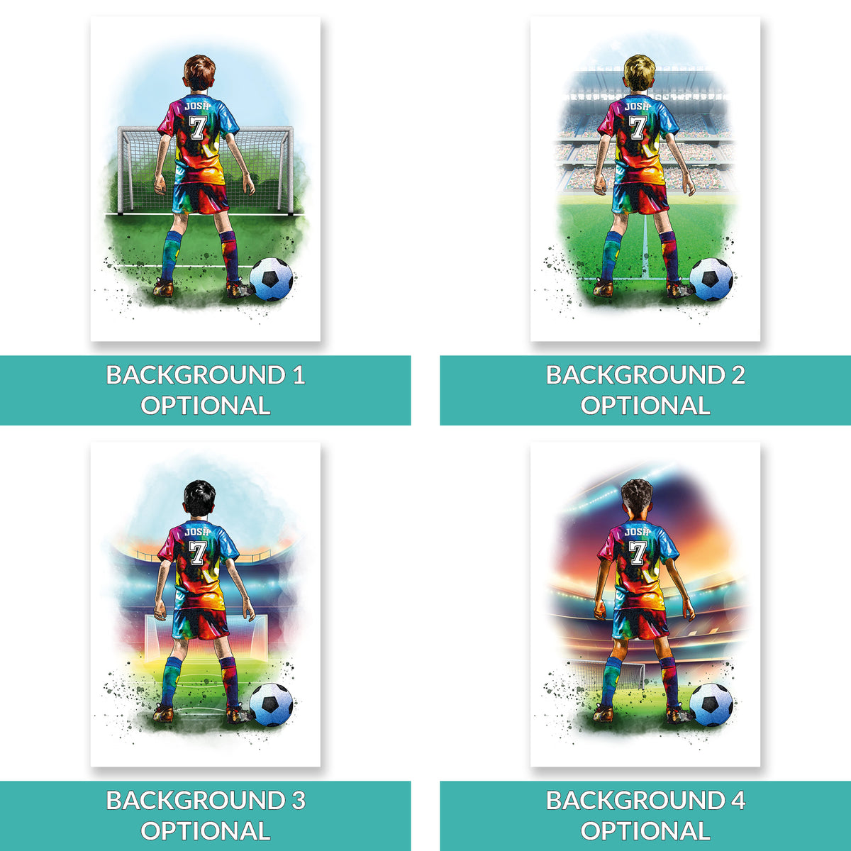 Personalised Football Player Gift | Football Gifts for Boys | Boy Football Poster | Football Wall Art | Christmas Gift