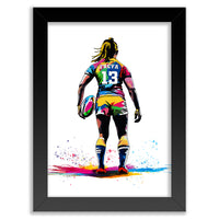 Personalised Girls Rugby Art Print | Female Rugby Player | Rugby Gifts for Girls | Women's Rugby Gift | Christmas Gift