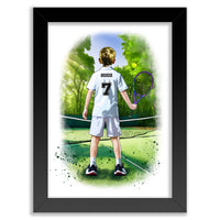 Personalised Tennis Player Gift | Tennis Gifts for Boys | Boy Tennis Poster | Tennis Wall Art | Christmas Gift