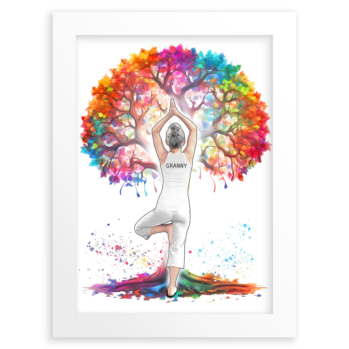 Personalised Womens Yoga Tree Pose Wall Art