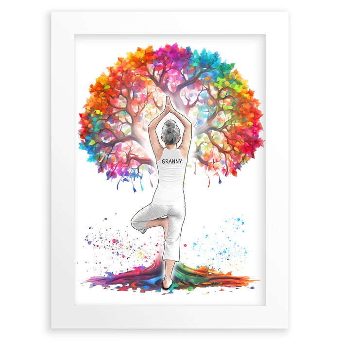 Personalised Womens Yoga Tree Pose Wall Art