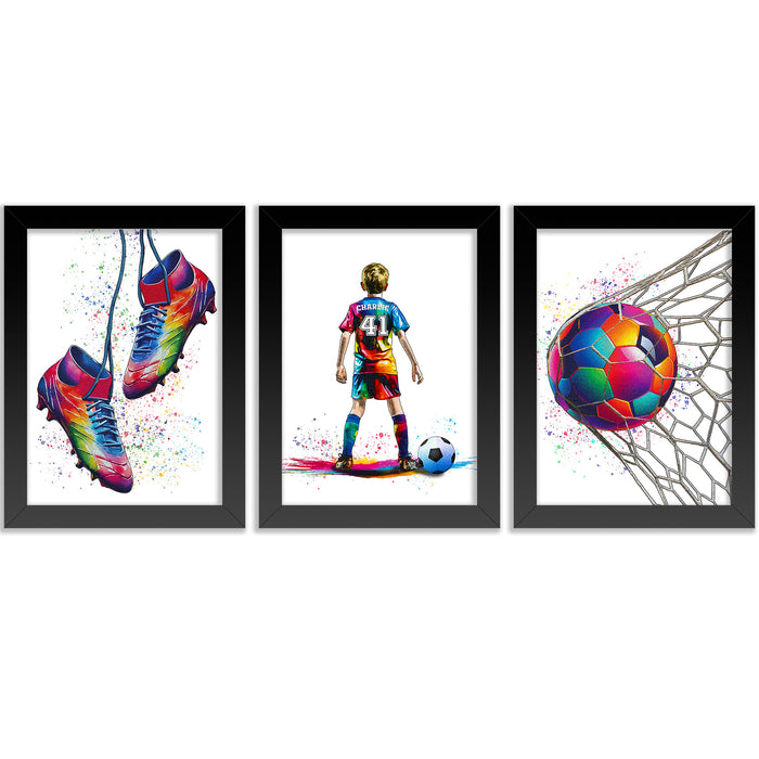 Set of 3 Boys Football Multi