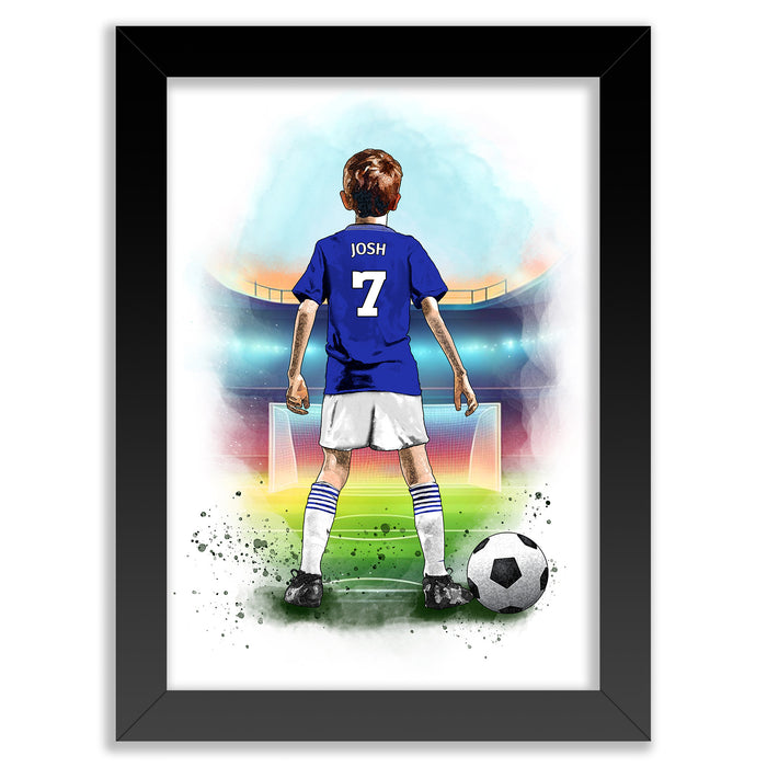 Personalised Everton Football Art Print for Boys