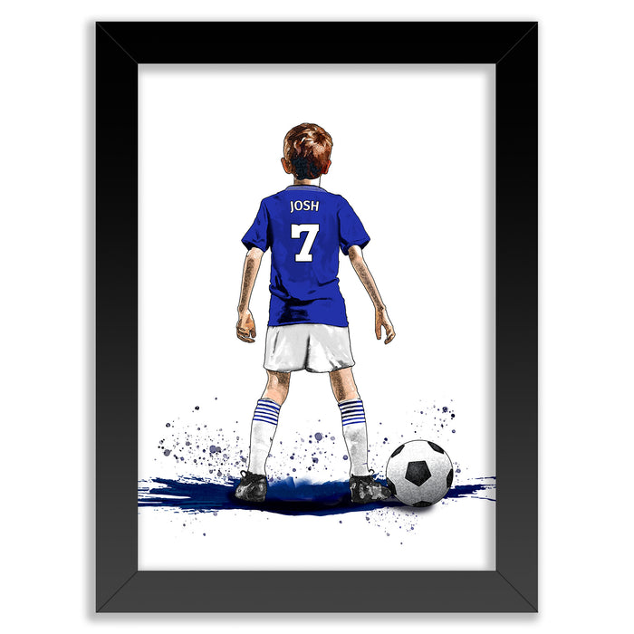 Personalised Everton Football Art Print for Boys