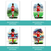 Personalised Arsenal Football Art Print for Girls - Custom Portrait Gift