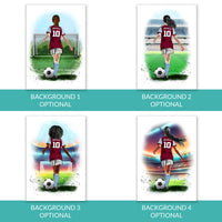 Personalised Aston Villa Football Art Print for Girls