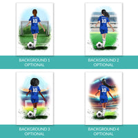 Personalised Chelsea Football Art Print for Girls - Custom Portrait Gift