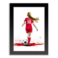 Personalised Liverpool Football Art Print for Girls - Custom Portrait Gift