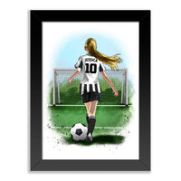 Personalised Newcastle Football Art Print for Girls - Custom Portrait Gift