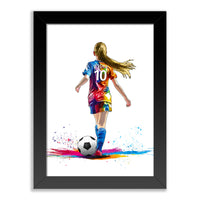 Personalised Football Art Print for Girls - Custom Portrait Gift