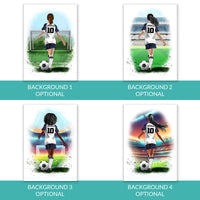 Personalised Tottenham Football Art Print for Girls - Custom Portrait Gift