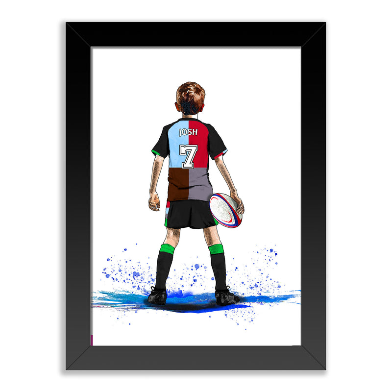 Personalised Harlequins Rugby Player Gift | Harlequins Rugby Gifts for Boys | Harlequins Rugby Fans | Rugby Gift for Boys