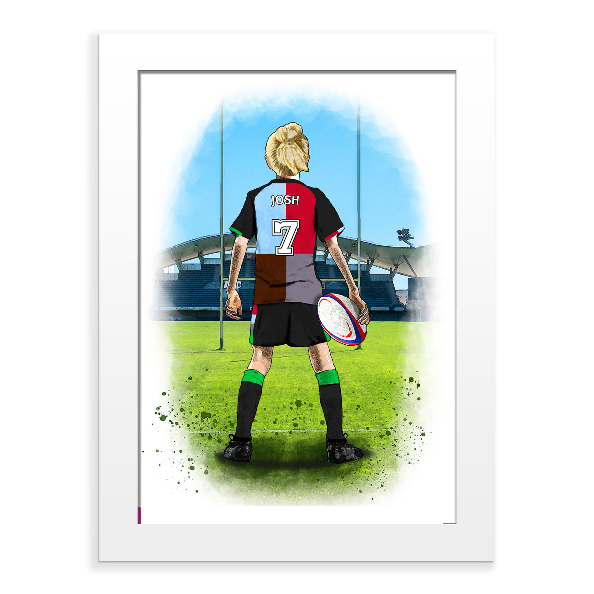 Personalised Harlequins Rugby Player Gift | Harlequins Rugby Gifts for Boys | Harlequins Rugby Fans | Rugby Gift for Boys