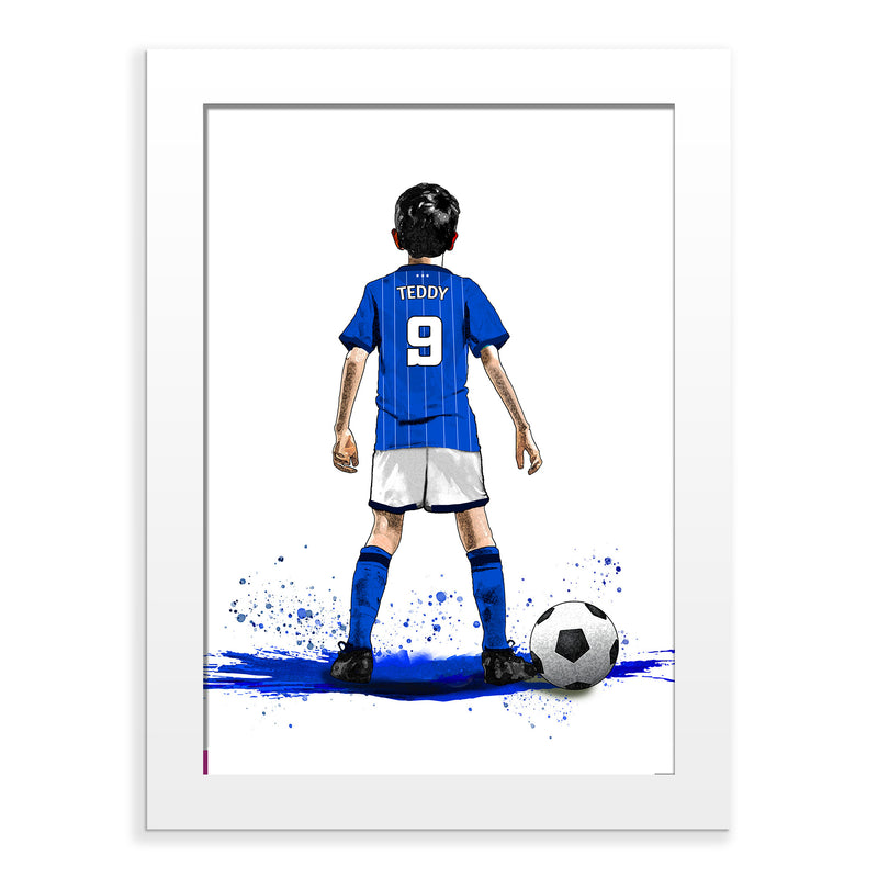 Personalised Ipswich Town Football Art Print for Boys - Custom Portrait Gift