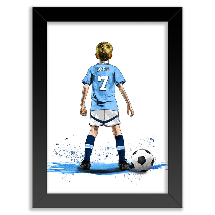 Personalised Manchester City Gift | Manchester City Football Gifts for Boys | Man City Football Poster | Man City Football Wall Art | Christmas Gift - Art by Toor