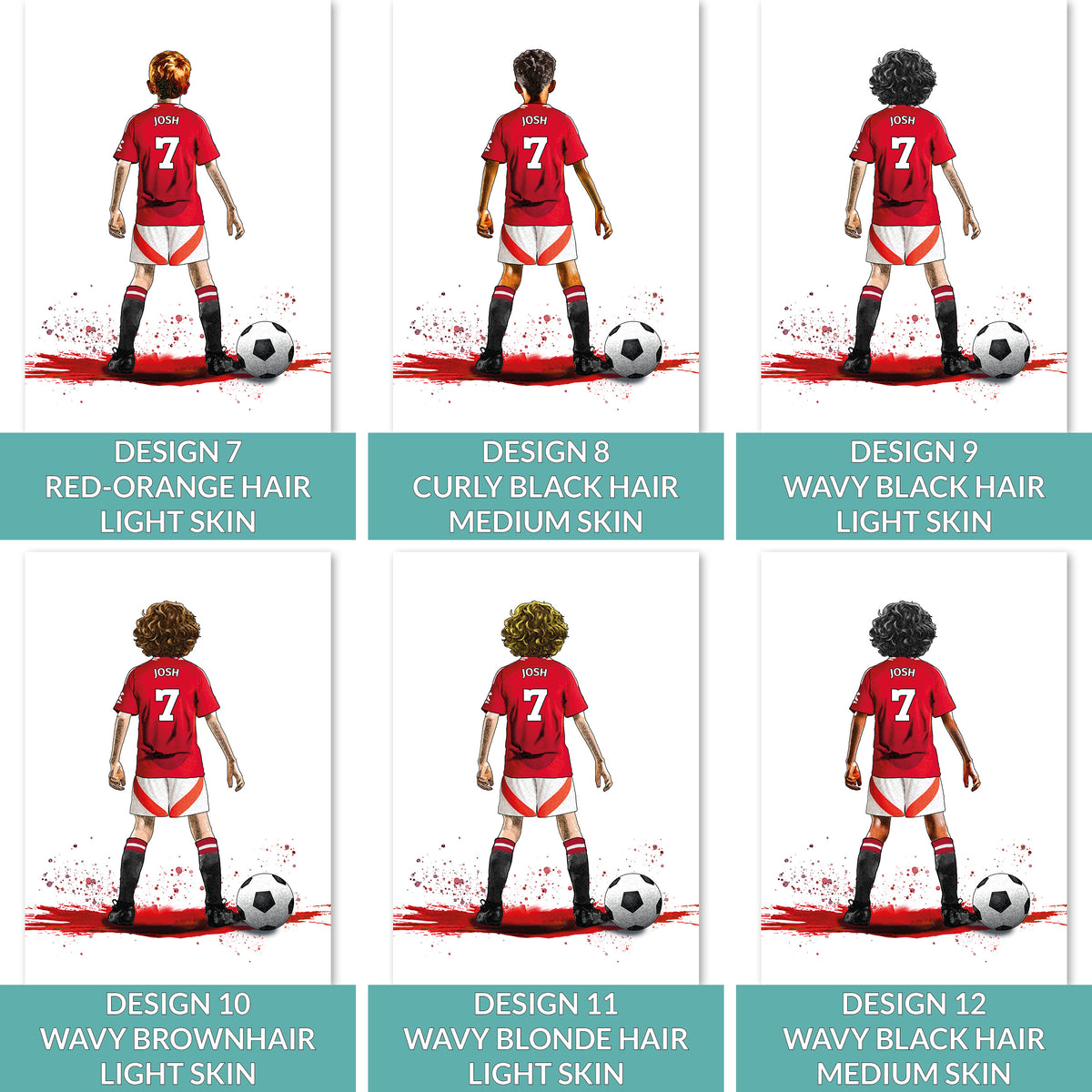 Personalised Manchester United Football Art Print for Boys