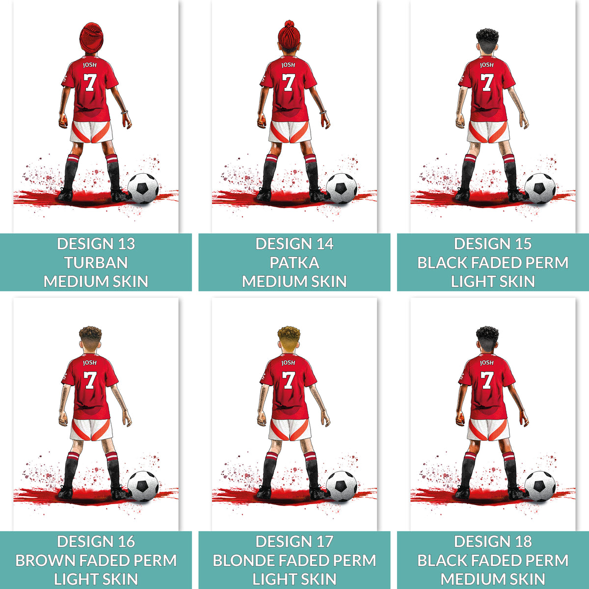 Personalised Manchester United Football Art Print for Boys