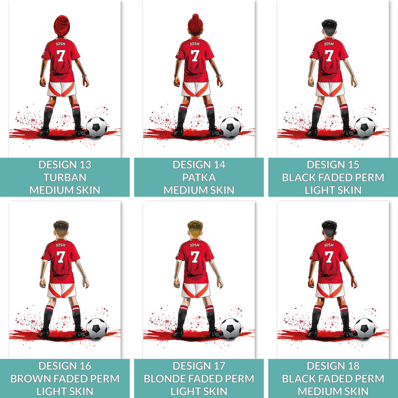 Personalised Manchester United Football Art Print for Boys