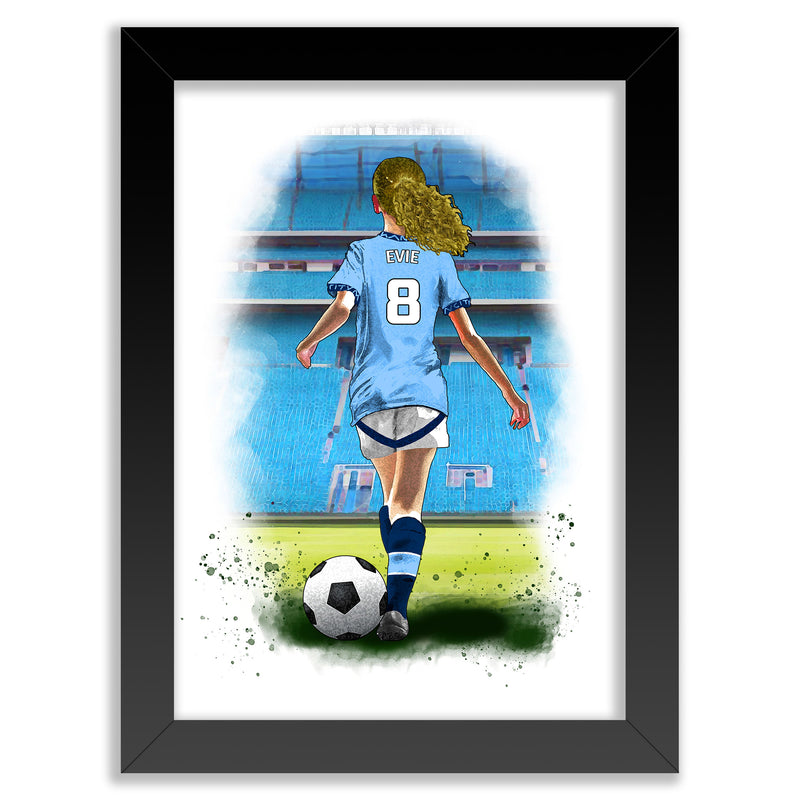 Personalised Girls Man City Football Player | Girls Man City Football Gifts | Football Gift For Girls | Christmas Gift