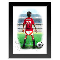 Art by Toor -Personalised Manchester United Gift | Man United Football Gifts for Boys | Man United Football Poster | Man Utd Football Wall Art | Christmas Gift