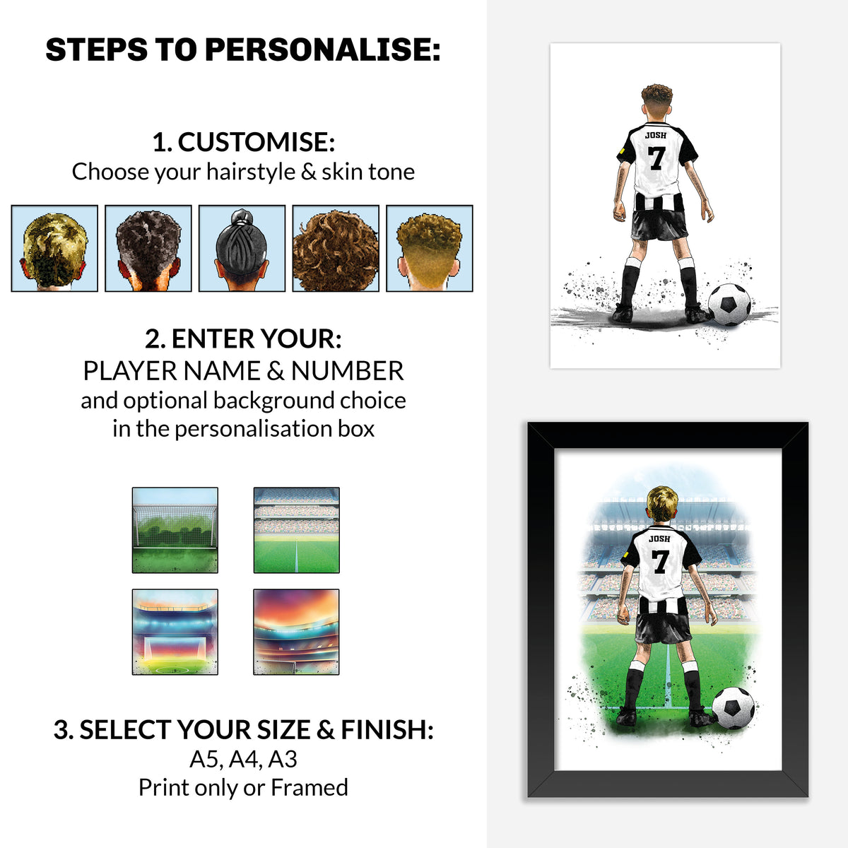 Personalised Newcastle United Gift | Newcastle Football Gifts for Boys | Newcastle Football Poster | Newcastle Football Wall Art | Christmas Gift