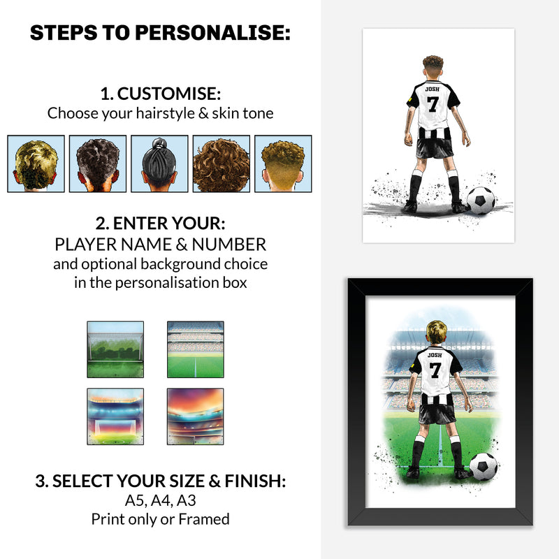 Personalised Newcastle United Gift | Newcastle Football Gifts for Boys | Newcastle Football Poster | Newcastle Football Wall Art | Christmas Gift