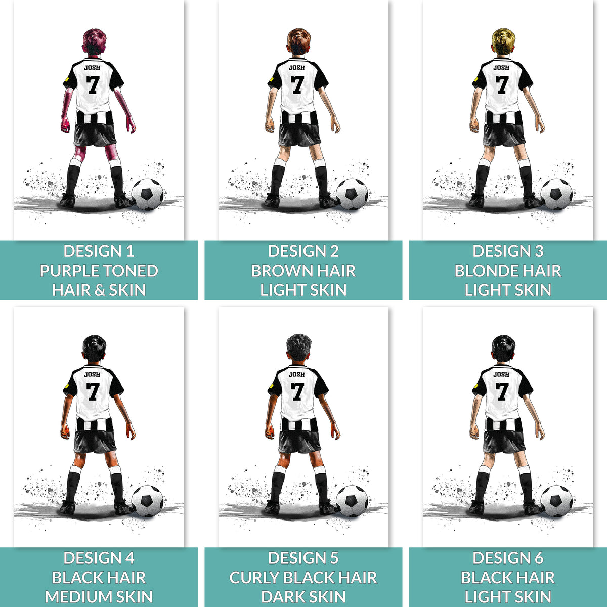 Personalised Newcastle Football Art Print for Boys