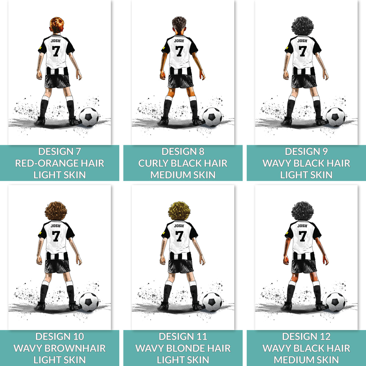 Personalised Newcastle Football Art Print for Boys