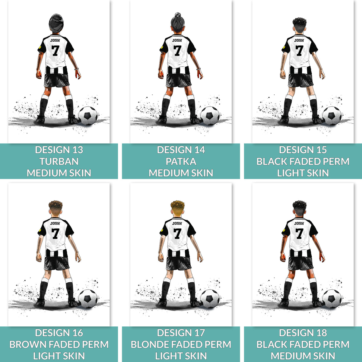 Personalised Newcastle Football Art Print for Boys