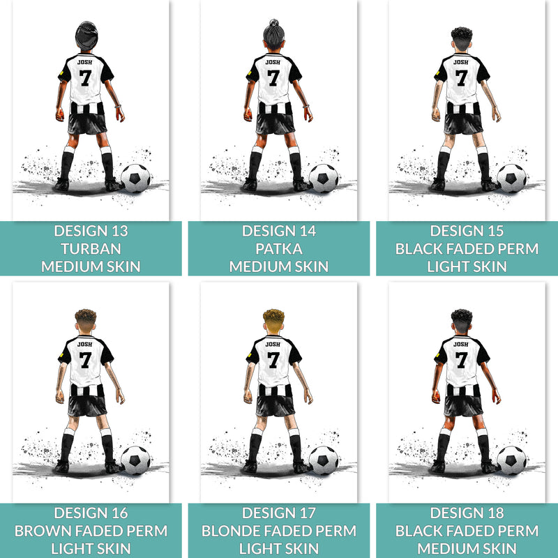 Personalised Newcastle Football Art Print for Boys