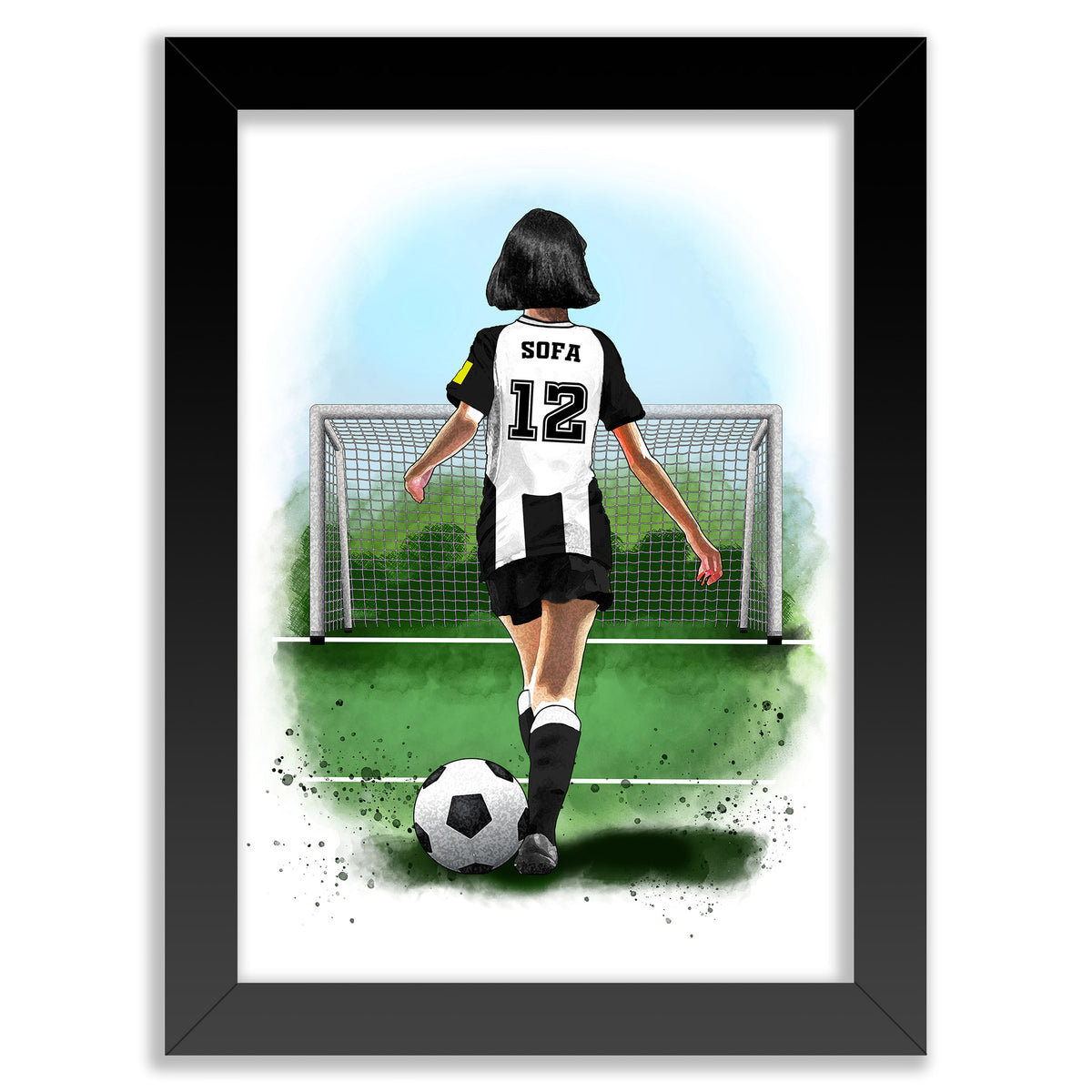 Personalised Girls Newcastle Football Player | Girls Newcastle Football Gifts | Football Gift For Girls | Christmas Gift