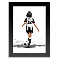 Personalised Girls Newcastle Football Player | Girls Newcastle Football Gifts | Football Gift For Girls | Christmas Gift