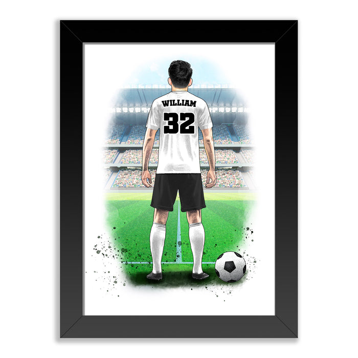Personalised Football Art Print for Men – Custom Portrait Gift