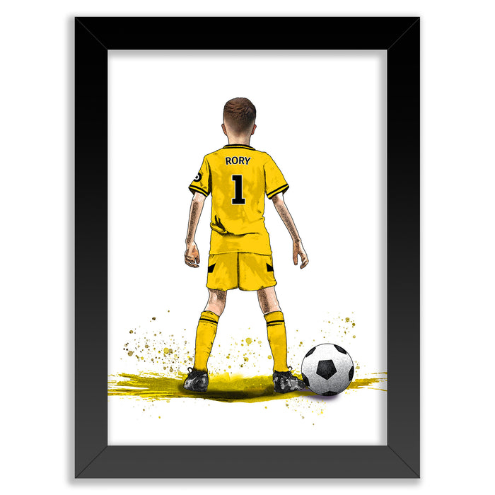 Personalised Wolverhampton Wanderers Football Art Print for Boys