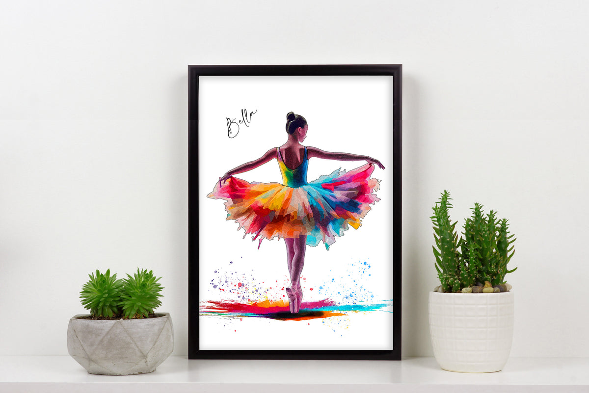 Personalised Ballet Dancer Gift | Dance Gift | Ballerina Art Print | Ballet Gifts for Girls | Girls Room Decor | Dance Poster | Ballerina | Art by Toor