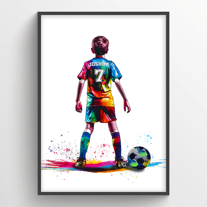 Personalised Football Player Gift | Football Gifts for Boys | Boy Football Poster | Football Fan Wall Art | Christmas Gift | Art by Toor