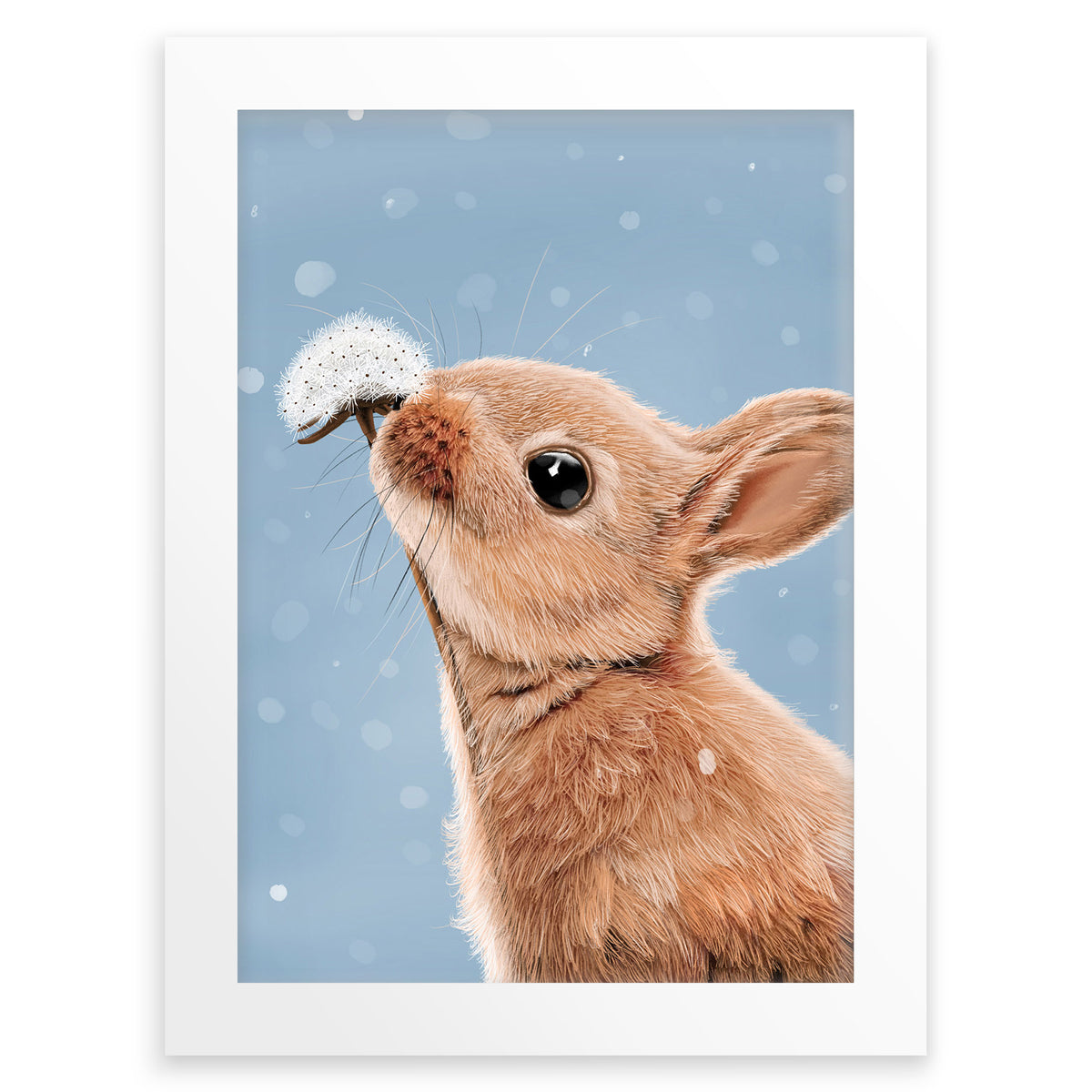 Bunny Rabbit Wall Art Print | Snow