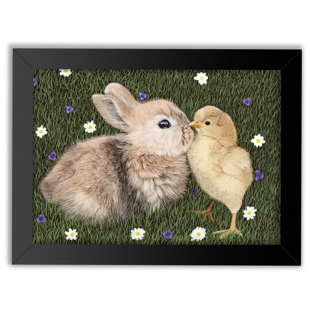 Spring Bunny Rabbit and Baby Chick Wall Art Print