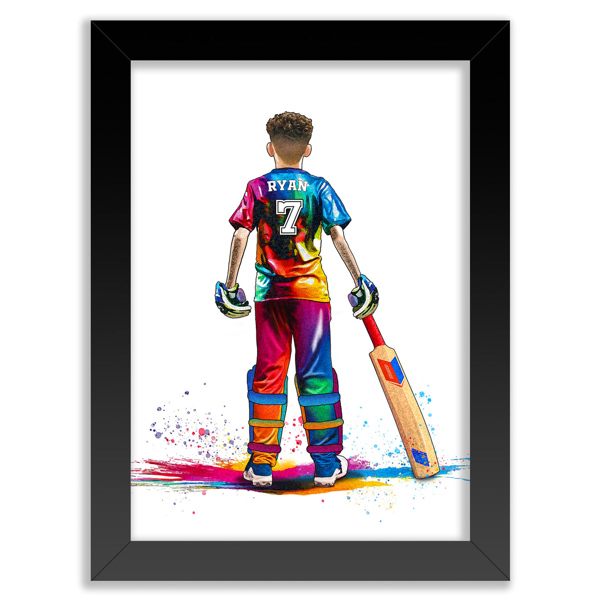 Personalised Cricket Player Gift | Cricket Gifts for Boys | Boy Cricket Poster | Cricket Wall Art