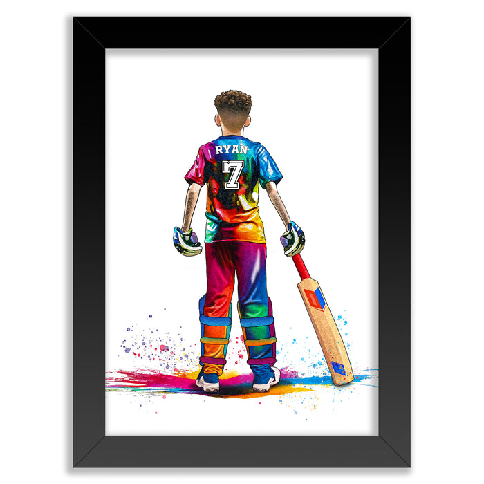 Personalised Cricket Player Gift | Cricket Gifts for Boys | Boy Cricket Poster | Cricket Wall Art