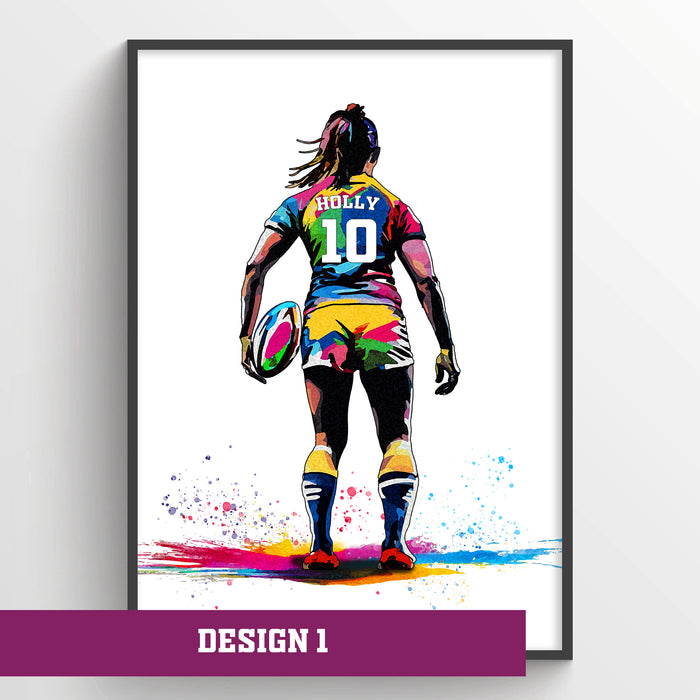 Personalised Girl Rugby Player